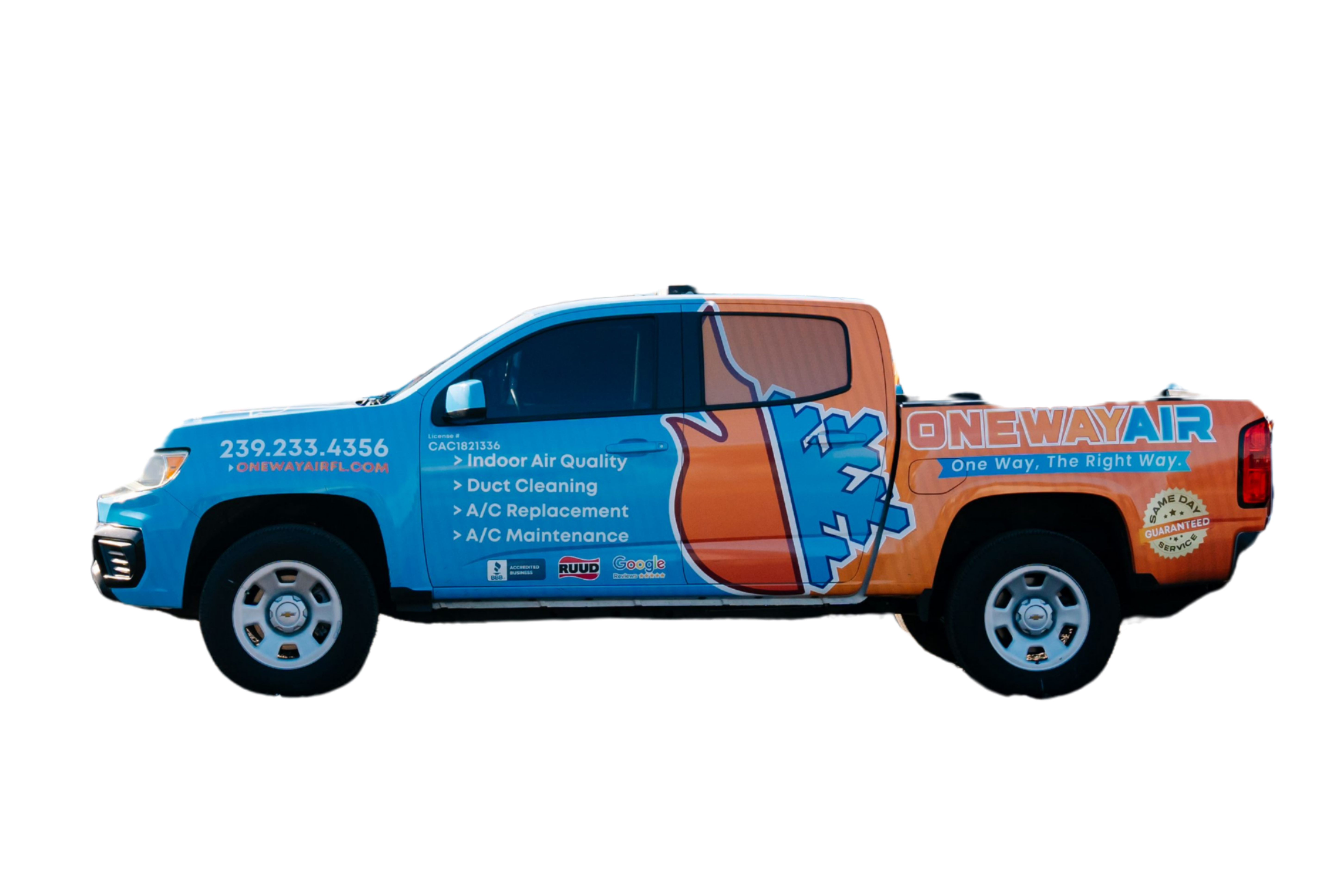 All Power FL HVAC truck completing service call in Lehigh Acres